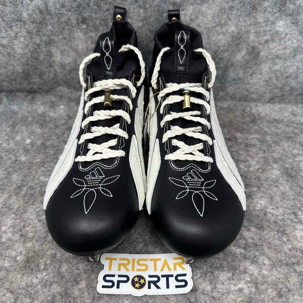 Adidas Adizero Impact II Football Cleats Mens Size 12 Black White Rodeo JQ1382